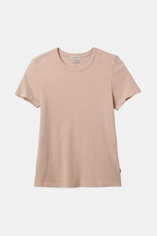 Carefree Organic Garment Dye Slim Crew T-Shirt - Dusty Pink