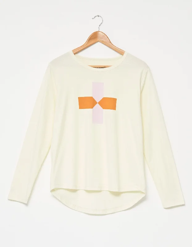 Stella + Gemma | Long Sleeve Tee | Ivory Cross