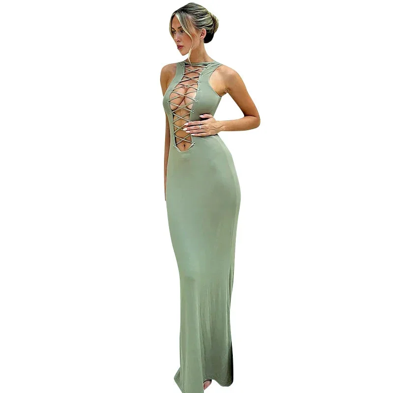 Slim Elegant Sensational Chic Flawless Stunning Long Maxi Dress