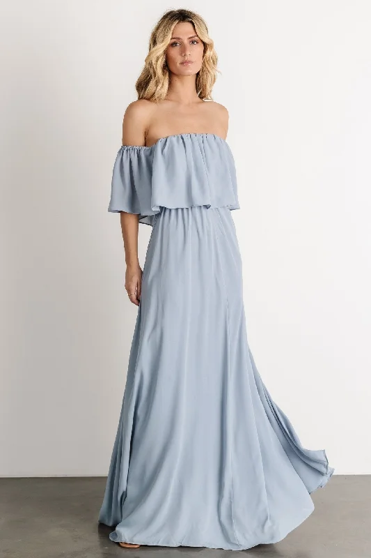 Diana Off Shoulder Maxi Dress | Light Blue