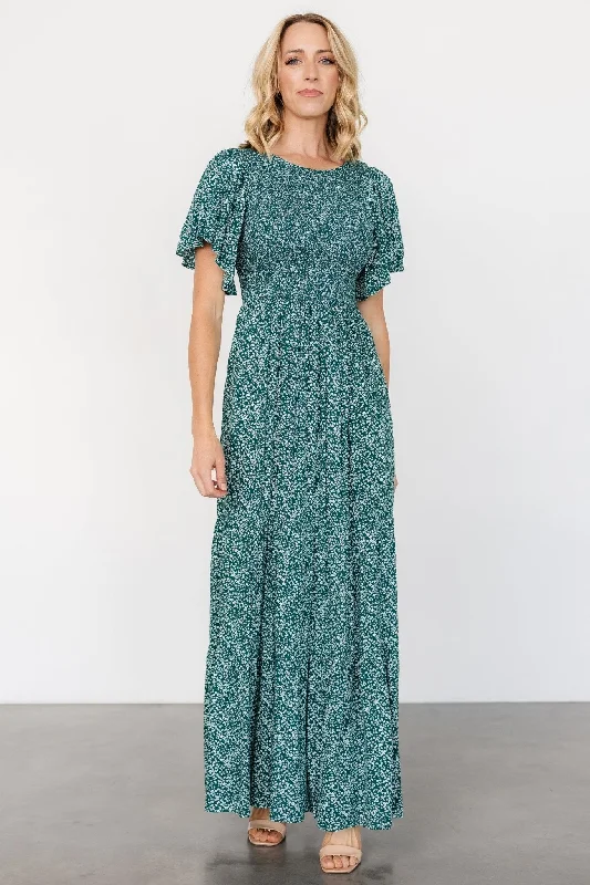 Eliza Maxi Dress | Green Print