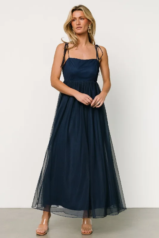 Fiona Tulle Maxi Dress | Midnight Blue