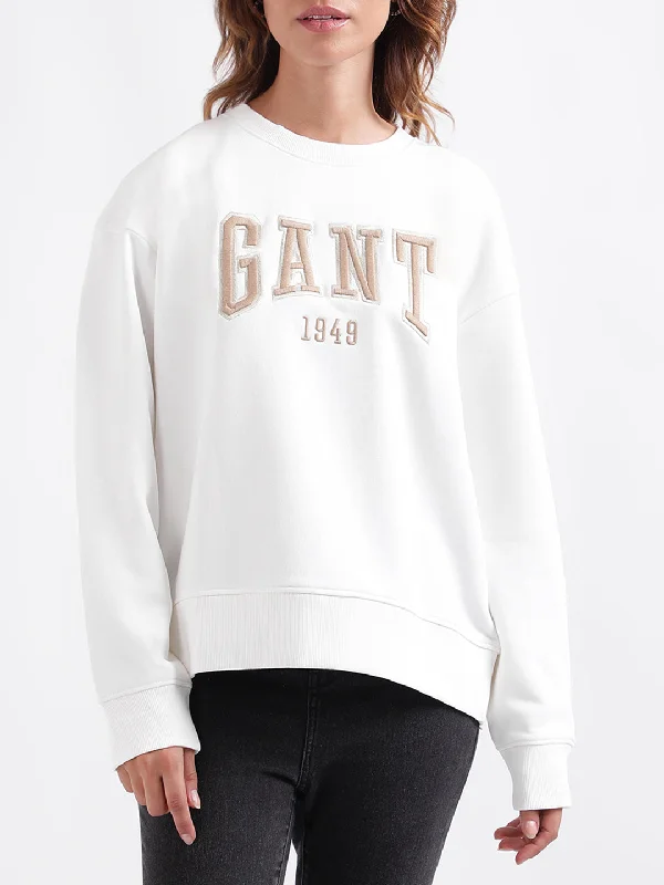 Gant Women Solid Full Sleeves Round Neck Sweatshirt