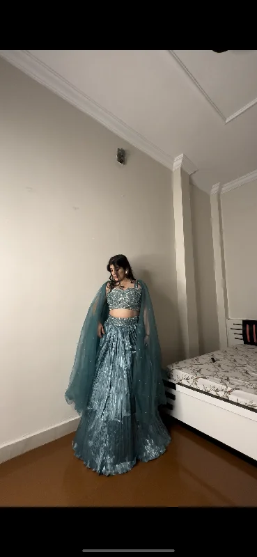 Green designer lehenga