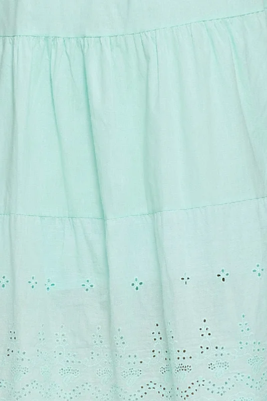 Green Maxi Skirt High Rise