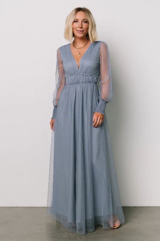 Layla Tulle Maxi Dress | Whisper Blue