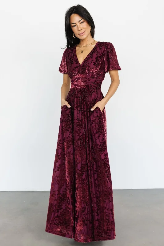 Leslie Velvet Maxi Dress | Mulberry