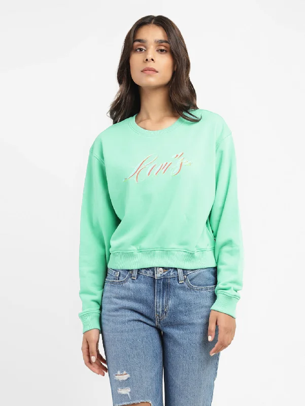 Women's Brand Logo Round Neck Sweatshirt