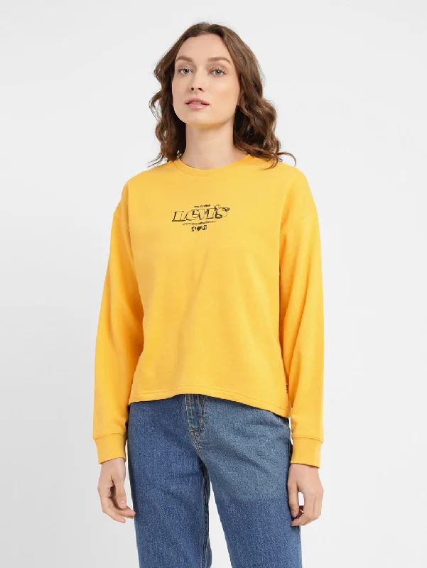 Women's Brand Logo Round Neck Sweatshirt