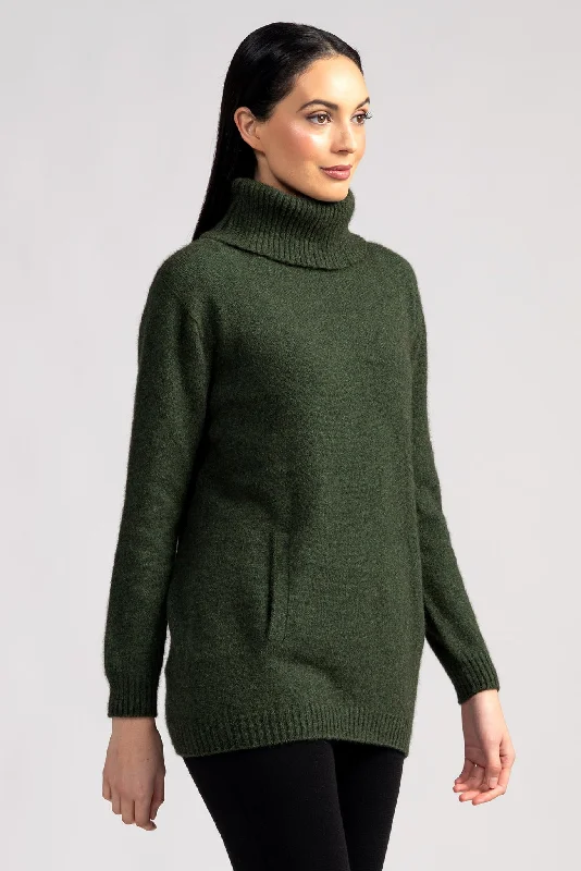 Merino Mink Zip Tunic Sweater