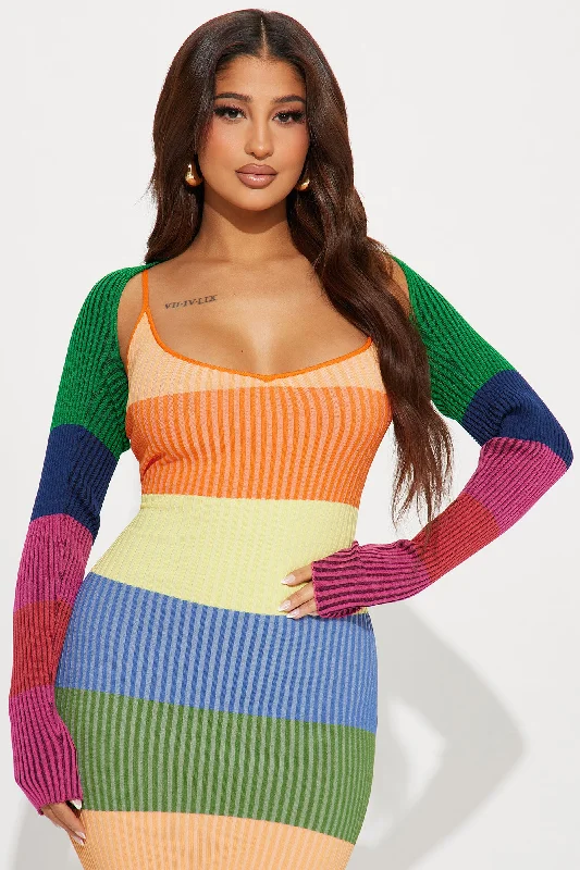 Mia Sweater Maxi Dress Set - Multi Color