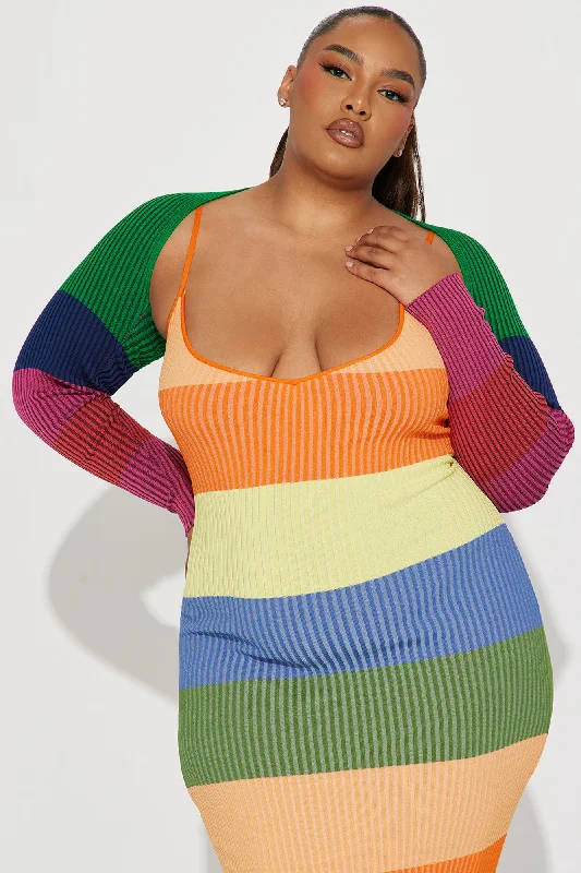 Mia Sweater Maxi Dress Set - Multi Color