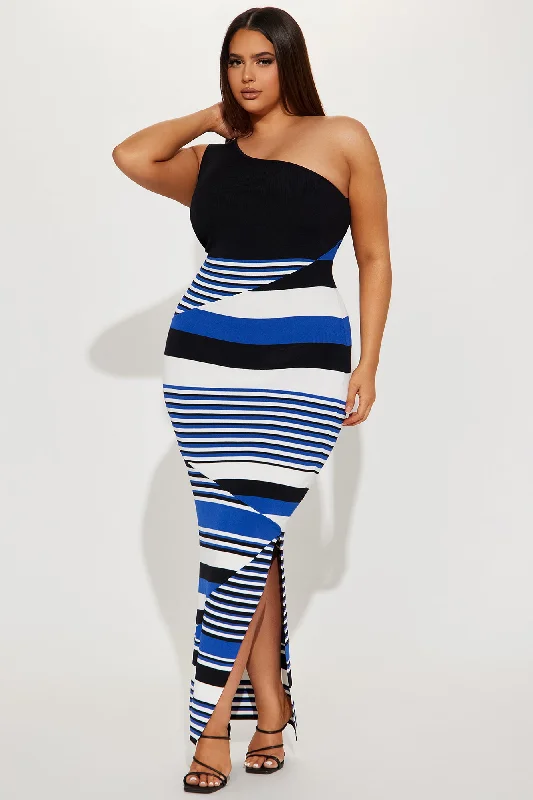 Mila Striped Maxi Dress - Blue/Black