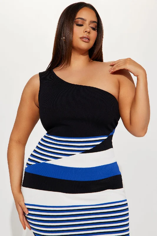 Mila Striped Maxi Dress - Blue/Black