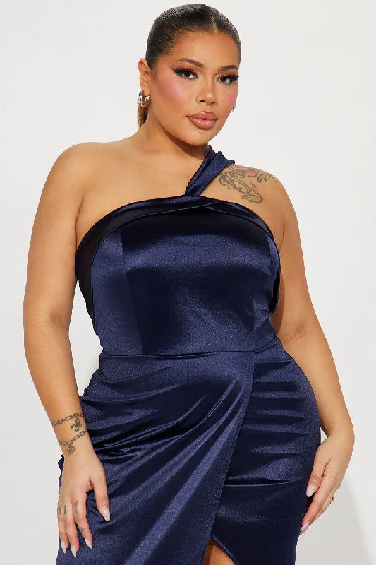 Molly High Slit Gown - Navy