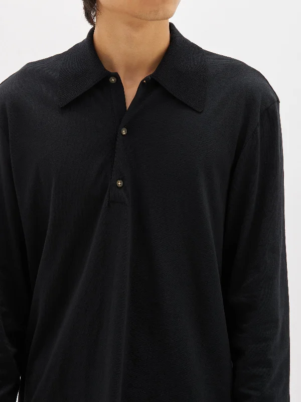 polo style jersey long sleeve t.shirt