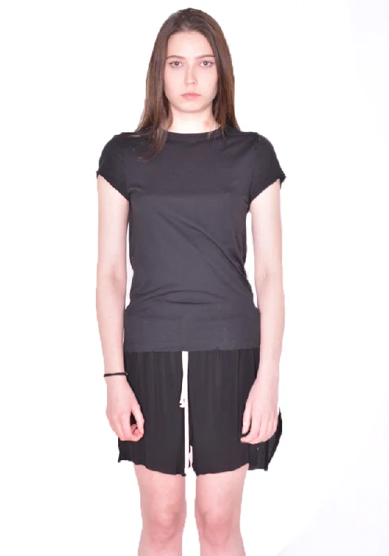 RICK OWENS WOMEN RO01D2235 BH 09 CROPPED LEVEL T-SHIRT BLACK