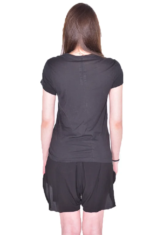 RICK OWENS WOMEN RO01D2235 BH 09 CROPPED LEVEL T-SHIRT BLACK