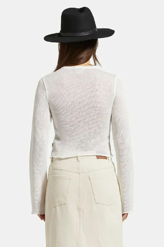 Sheer L/S Knit Top - Off White