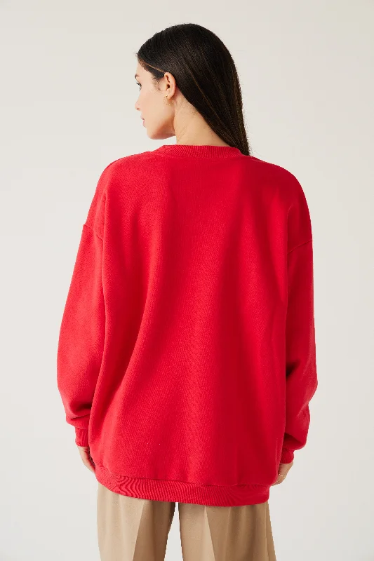 Sporty Sweatshirt Cherry Red