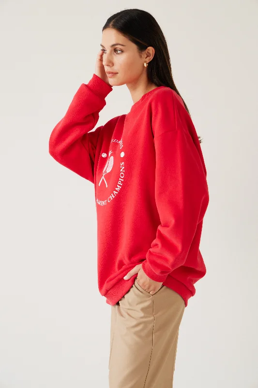 Sporty Sweatshirt Cherry Red