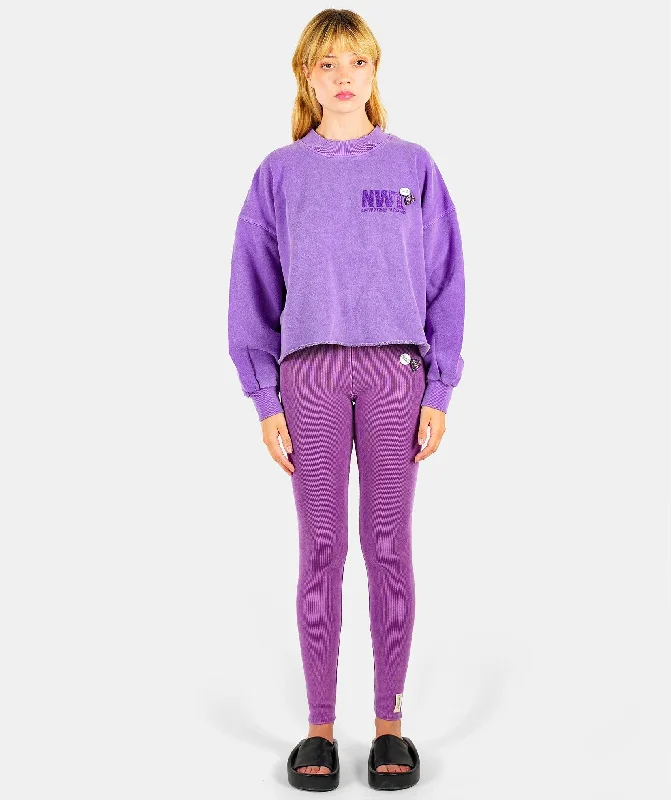 Sweatshirt crop porter purple ""BRAND SS24""