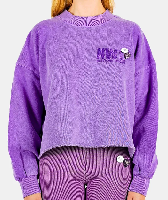 Sweatshirt crop porter purple ""BRAND SS24""