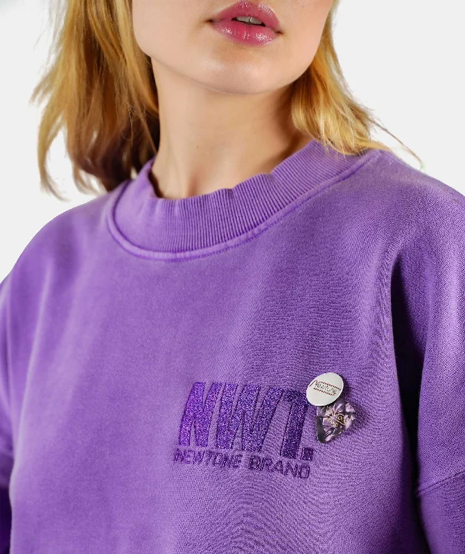 Sweatshirt crop porter purple ""BRAND SS24""