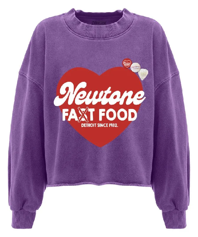 Sweatshirt crop porter purple ""FAST SS24""