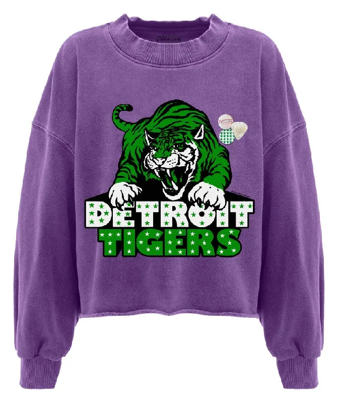 Sweatshirt crop porter purple ""TIGERS""