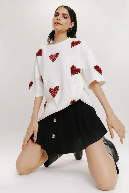 Heart Eyes For You White Oversized Tee