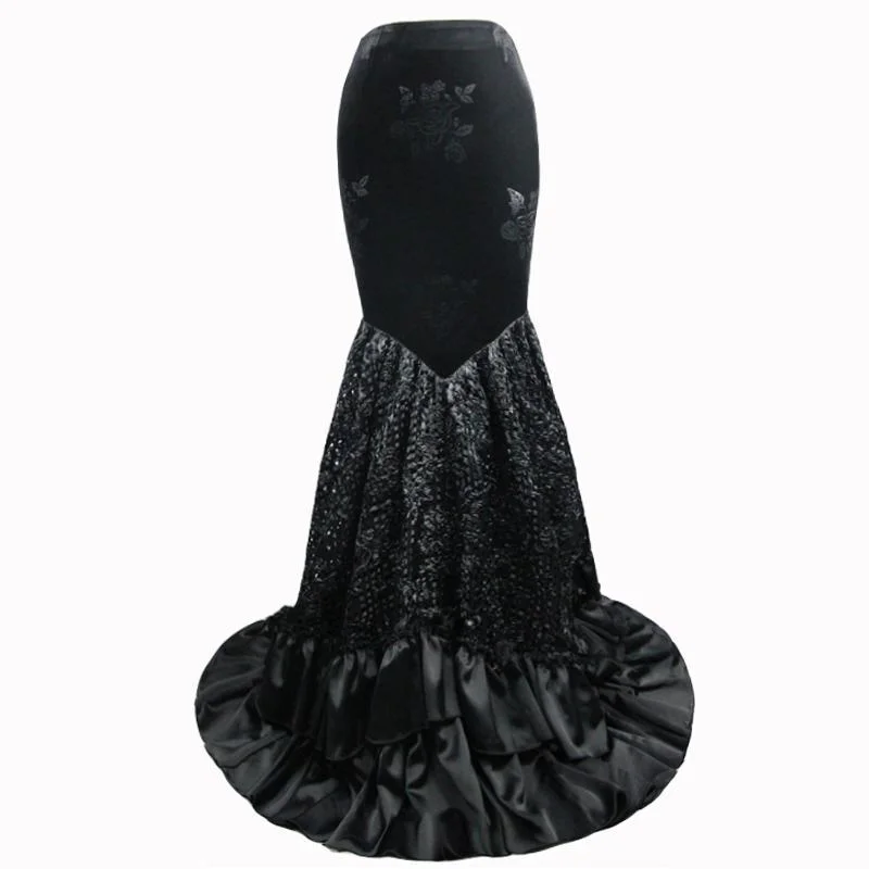 Women's Goth Fishtail Skirt