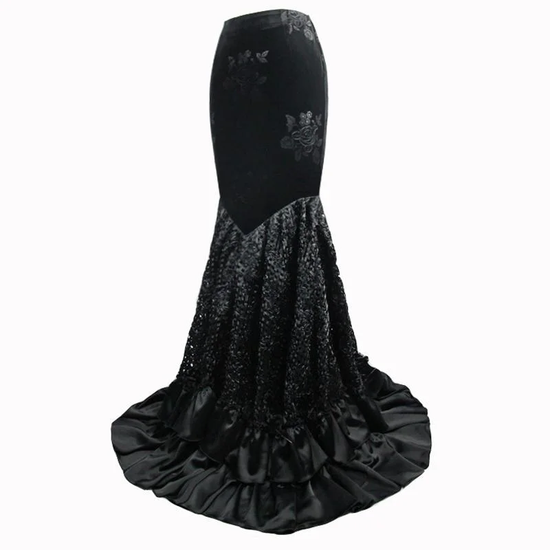 Women's Goth Fishtail Skirt