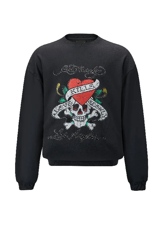 Womens Love Kill Slowly Crew Neck Sweatshirt - Black