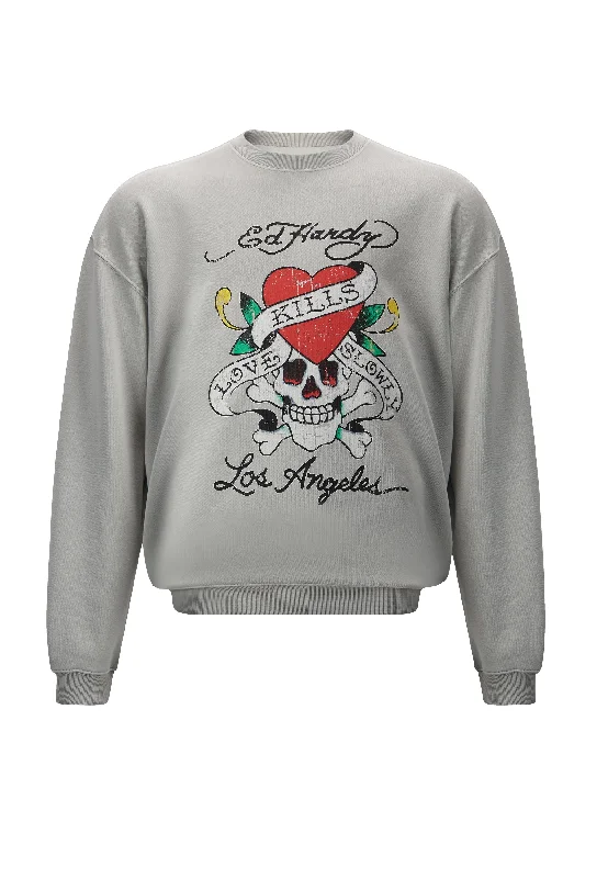 Womens Love Kill Slowly Crew Neck Sweatshirt - Grey