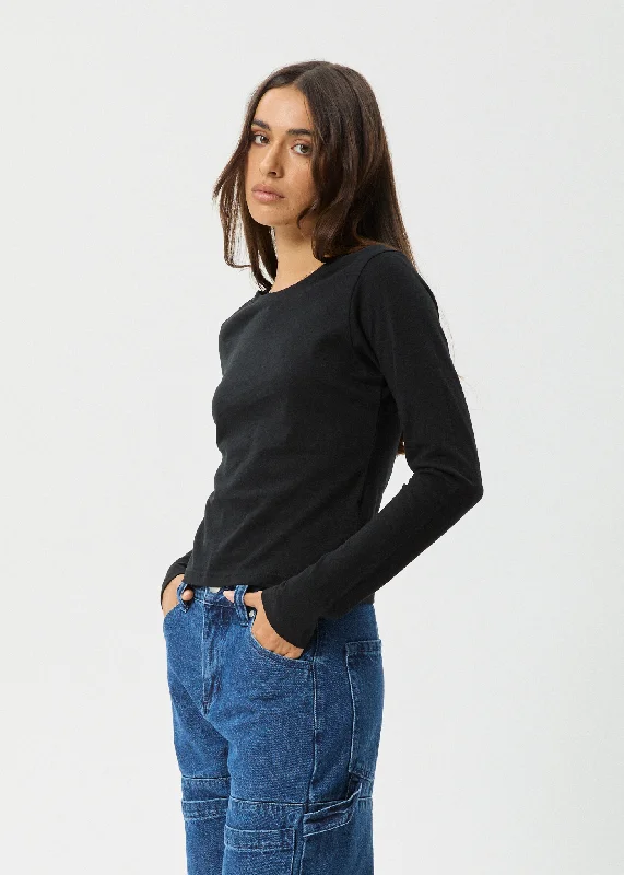 AFENDS Womens Elevate - Long Sleeve Tee - Black