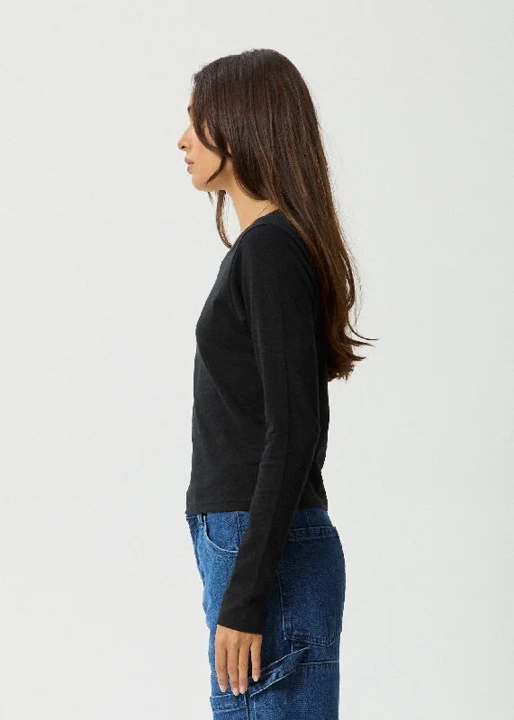 AFENDS Womens Elevate - Long Sleeve Tee - Black