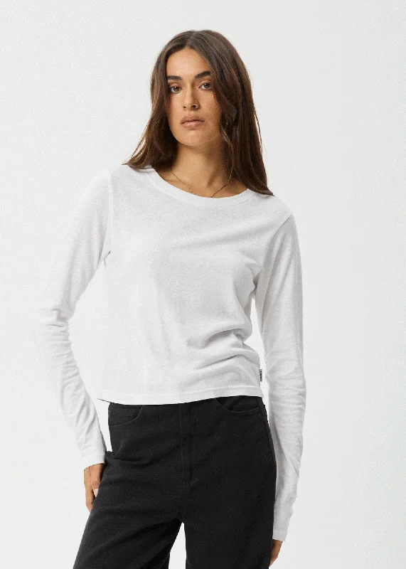 AFENDS Womens Elevate - Long Sleeve Tee - White