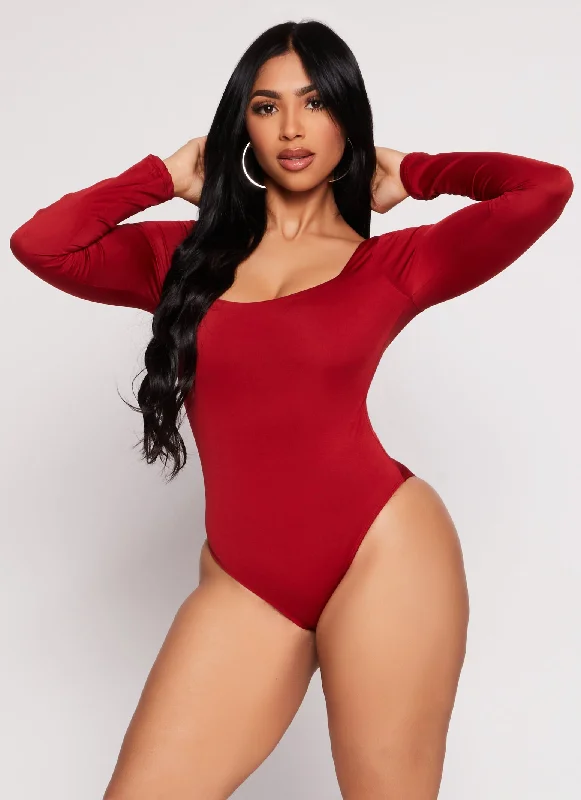 Square Neck Long Sleeve Bodysuit