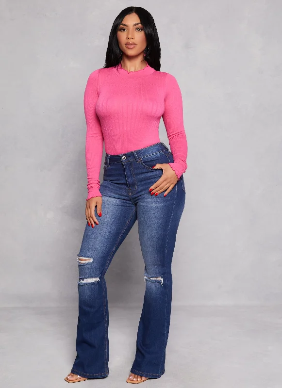 Seamless Mock Neck Long Sleeve Bodysuit