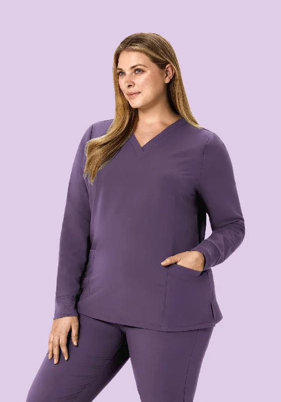 Long Sleeve 6 Pocket Top Dewberry