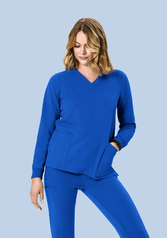 Long Sleeve 6 Pocket Top Royal Blue