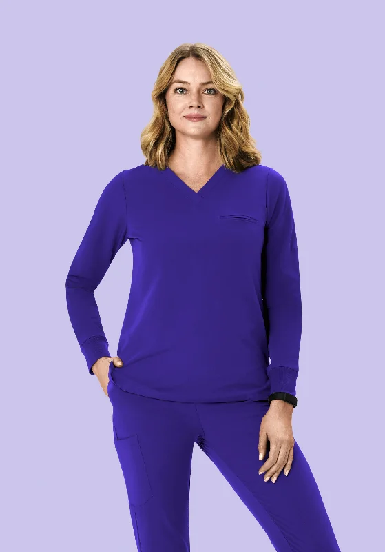 Long Sleeve One Pocket Top True Grape