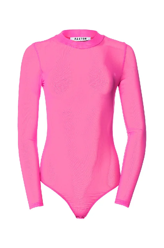 PAXTON SEXY SINGLE MESH LONG SLEEVE BODYSUIT