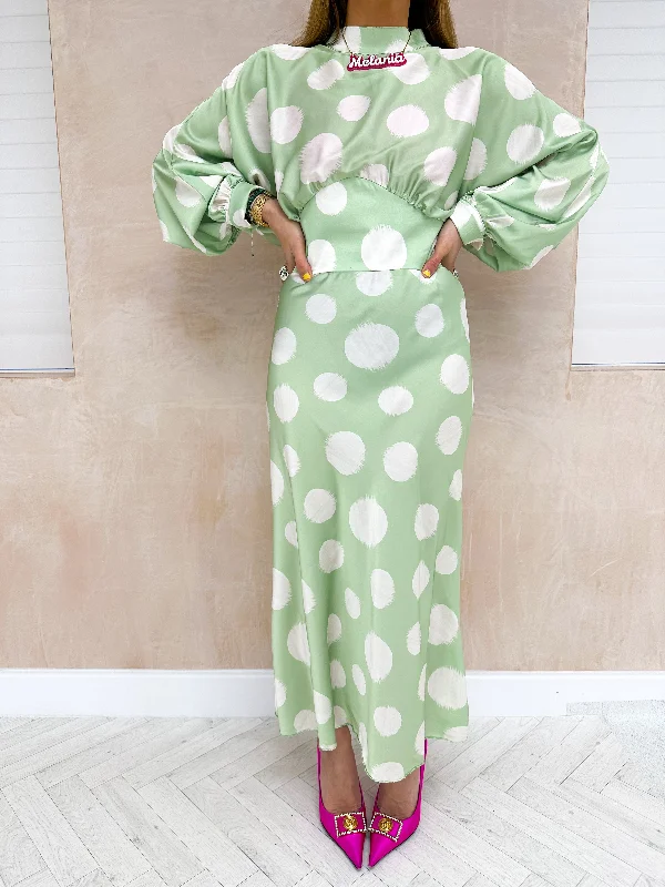 Polka Dot Floaty Top In Green