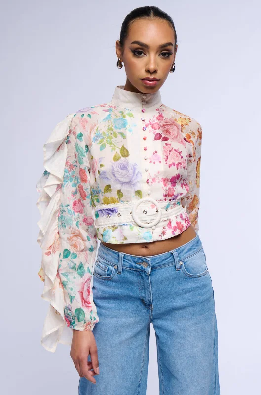 ROSE PRINTED LINEN BLOUSE