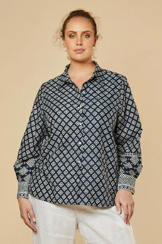 Sam Shirt in Navy Iris