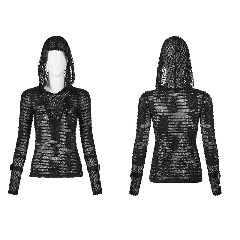 Printed See-through Hoodie