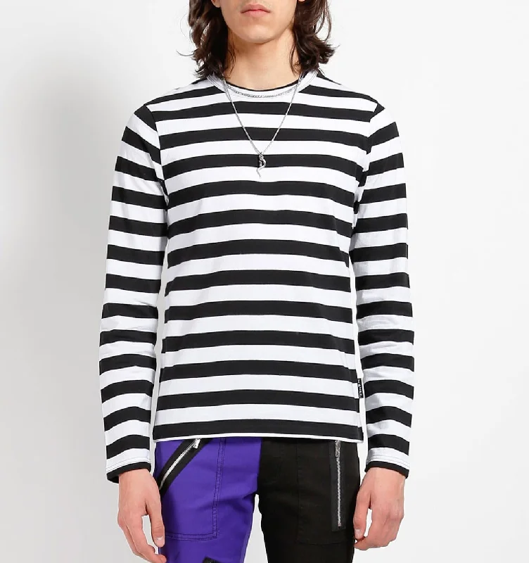 UNISEX Black/White Stripe Knit Top