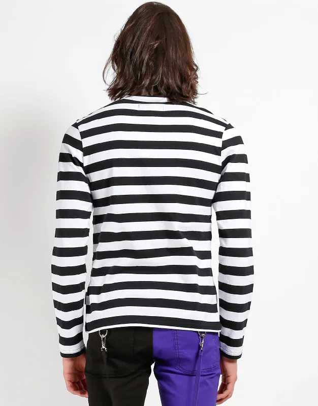 UNISEX Black/White Stripe Knit Top